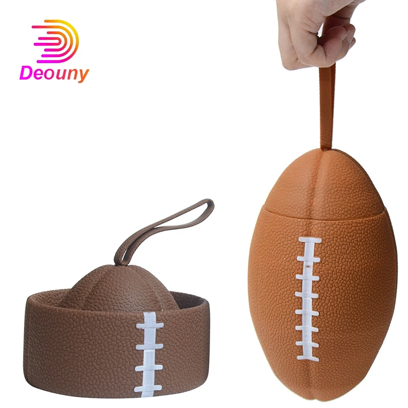 

DEOUNY Rugby Water Bottle Creative 750ml Large Capacity Silicone Collapsible Water Bottle Outdoor Sports Water Bag