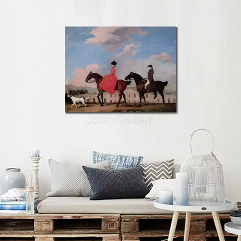 جورج ستوبز جون صوفيا موسترز ركوب زيت قاعة كولويك على قماش المناظر الطبيعية اليدوية تحفة لديكور المكتبة