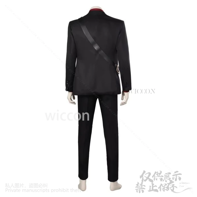 Cos Kenshi Takahashi Косплей Аниме Игра Mortal Kombat Костюм Красная Рубашка Черное Пальто Брюки Сумка Парики Для Хэллоуина Индивидуальные