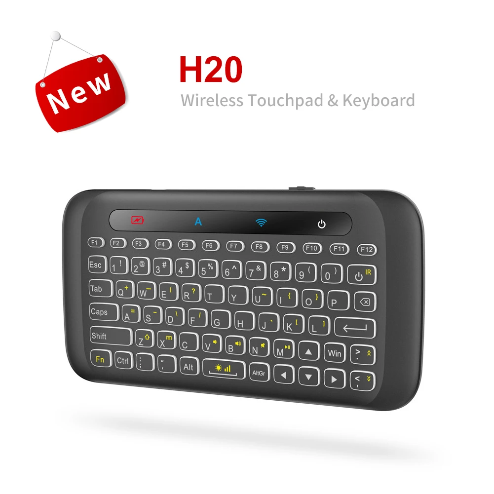Touch Screen Air Mouse Keyboard IR Leaning Remote Control Backlight Keyboard Colorful LED Adjustable Brightness for Smart TV Box