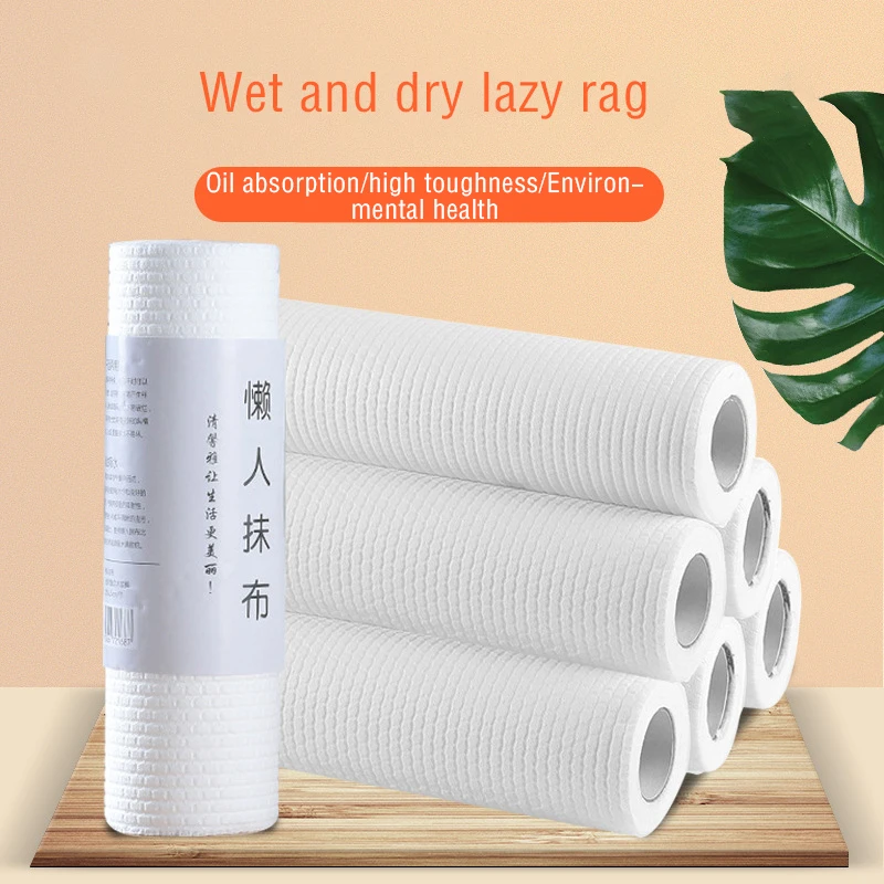 

Disposable Rags Non-woven Dishcloths Home Kitchen Roller Cleaning Cloths Lazy Rag Absorbent Towels Cleaner Wipes