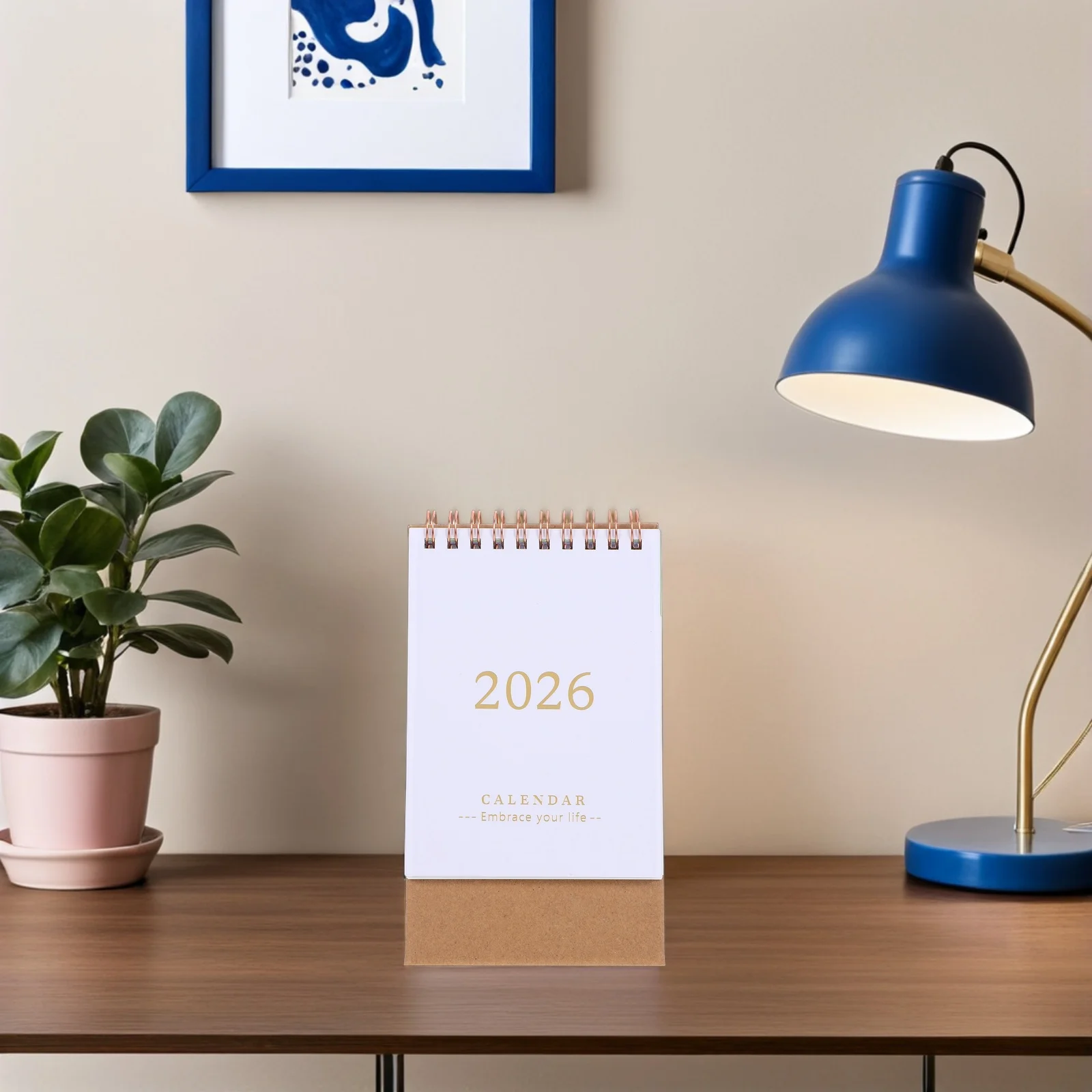 

2026 Desktop Compact Foldable Stand Up Thick Paper Office Mini Table Calendar For Daily Planner Scheduling 2026 Standing