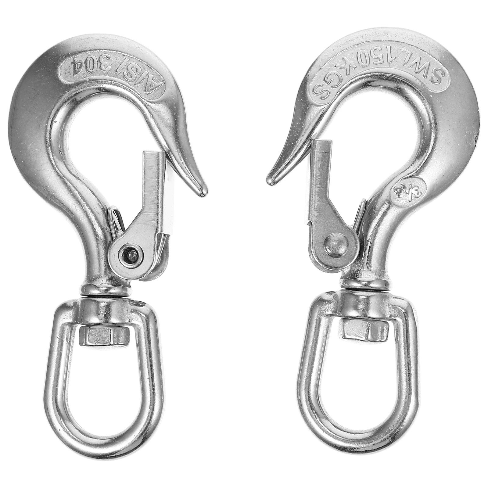 

2pcs Lifting Hooks Stainless Steel Cargo Hooks Big Hole for Outdoor Lifting Construction Shipping Diving Heavy Duty