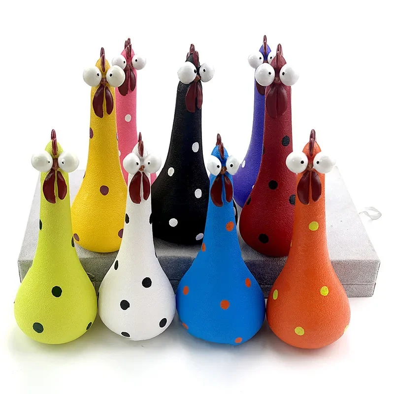 2023new Resin Long Neck Chicken Ornaments for Garden Courtyard Outdoor Decoration Silly Hen Statues Office Desktop Figurines