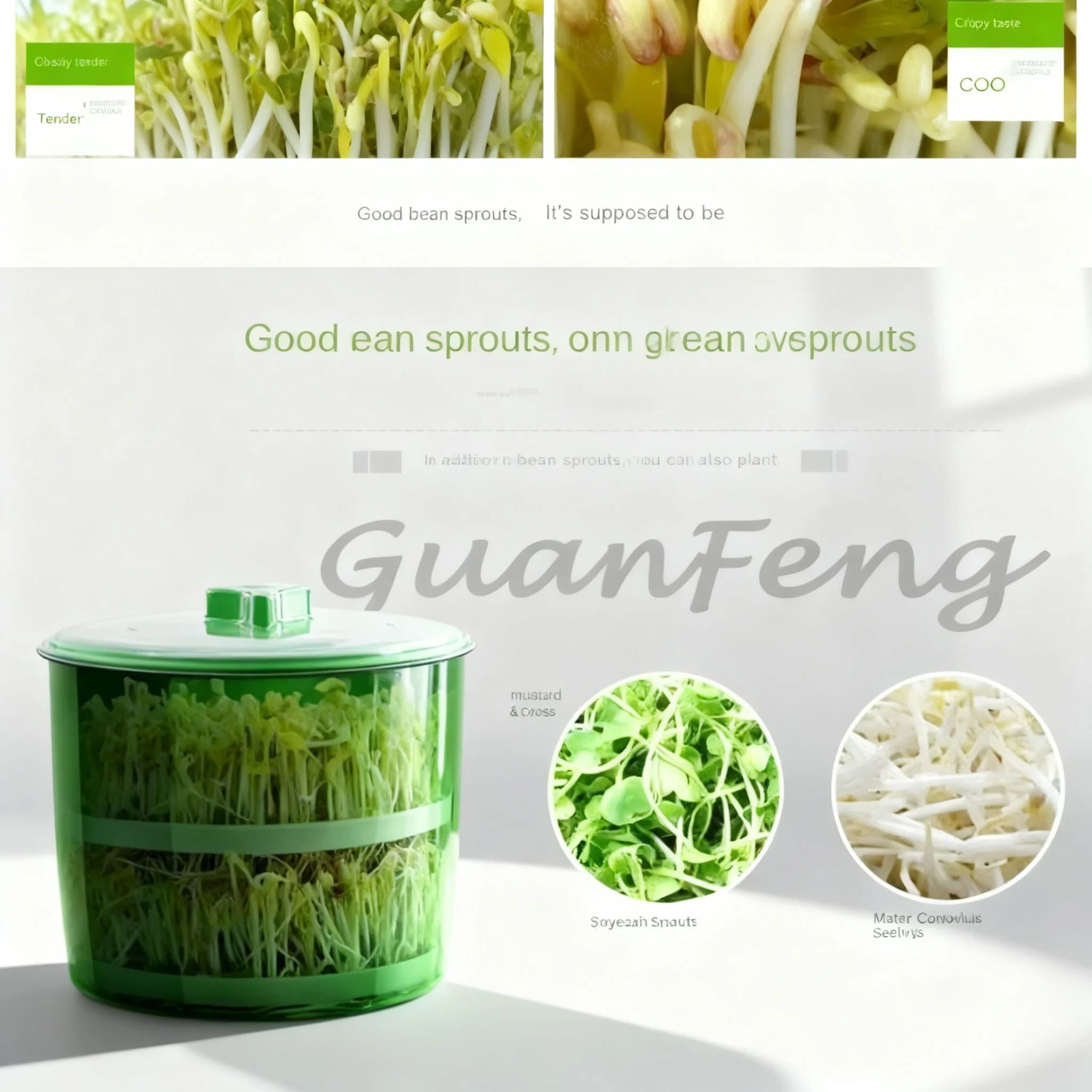 220V Large Capacity Automatic Bean Sprouts Maker, Home Mung Bean Sprout Growing Pot Seed Germination Sprouter
