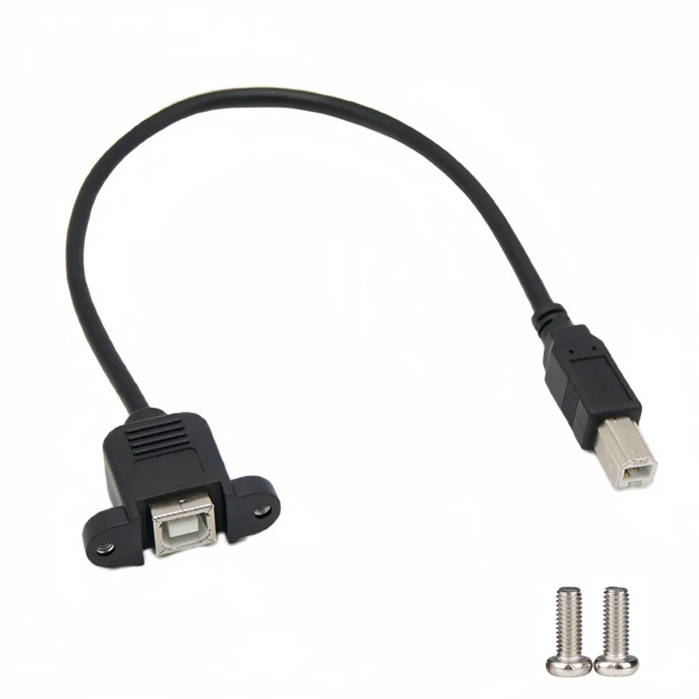 

USB 2.0 Type B Male To Female Printer Extension Cable 0.3m/0.5m With Panel Mount Screw Holes For Printer Scanner Controller
