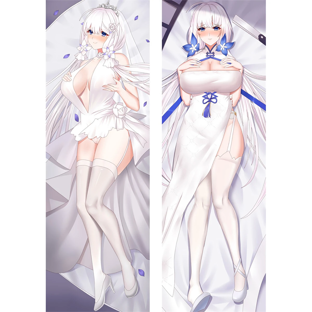 

Dakimakura Azur Lane Illustrious Full Body Pillow Case Otaku Pillowcase Game Throw Cushion Cover Bed Decor Gift