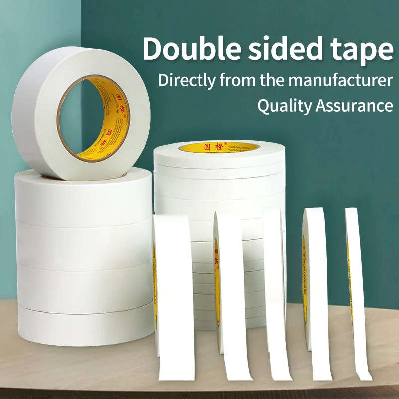 

10M White Double Sided Tape Ultra-thin High-adhesive Super Strong Hand Tearable Tape 5-40mm Wide for Crafting And Packaging