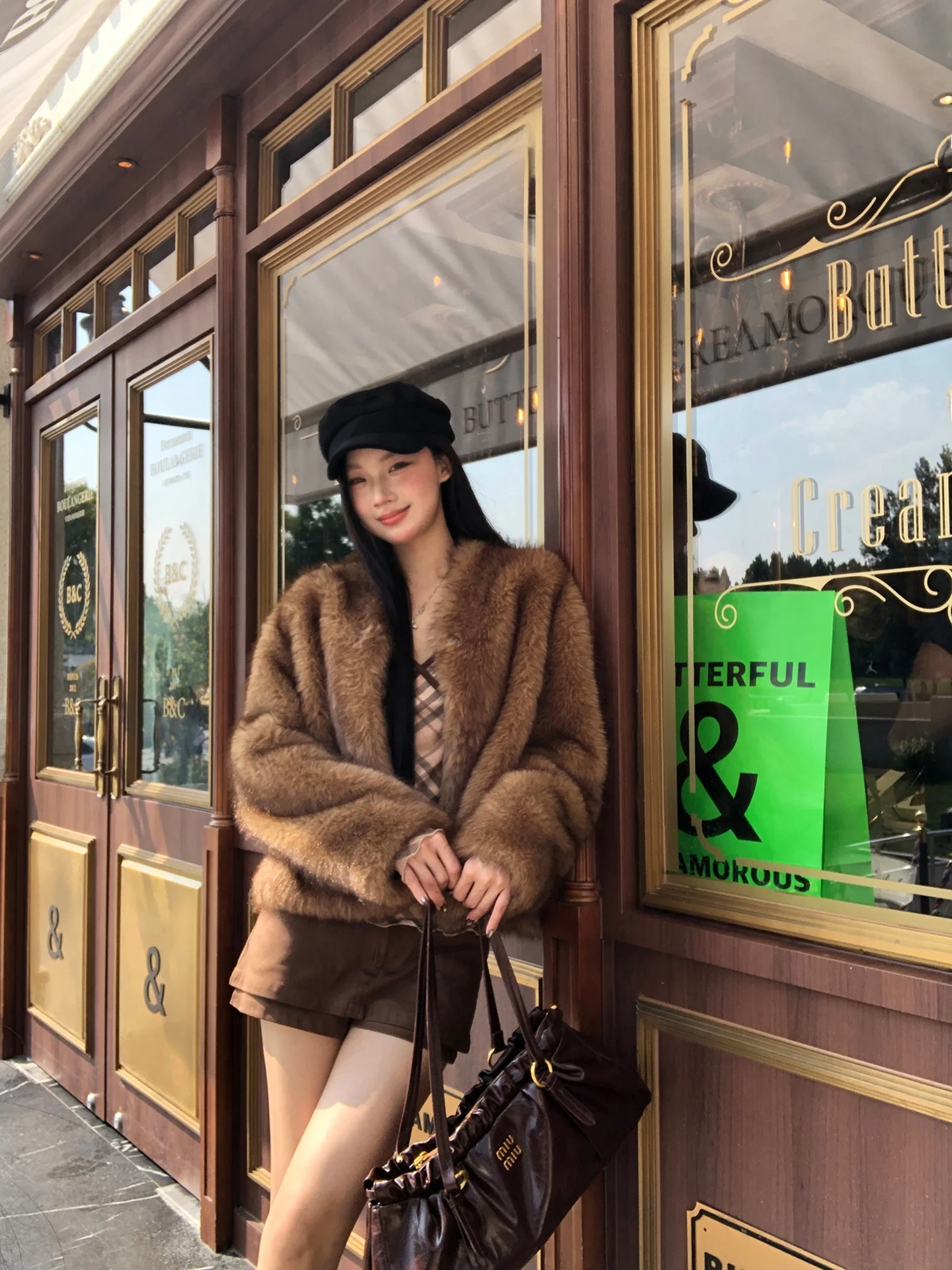 

Red Celebri Studio Women's ort Fur Coat Autumn Winter New Arrival Cotton Jaet ular Sle Commute Wind Straight Tube ...