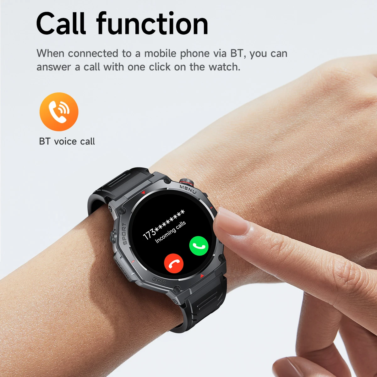 HOCO 1.43 inch AMOLED GPS Sports Touch Screen Watch Bluetooth 5.3 Heart Rate Sleep Oxygen Monitoring Call Version Smart Watch view 6