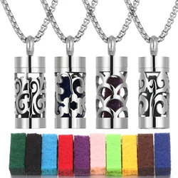 New Stainless Steel Aromatherapy Hollow Out Pendant Angel Wings Pattern Perfume Lockets Essential Oil Diffuser Necklace Jewelry