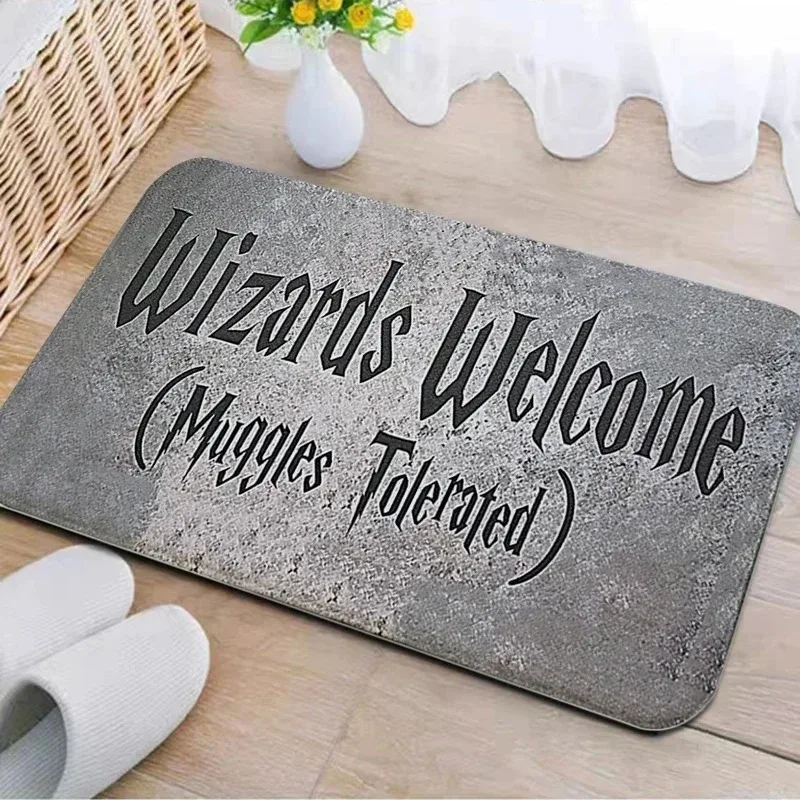 Welcome Door Mat Bathroom Area Non-Slip Absorbent Carpet Wizard Muggle Hallway Decor Carpet Home Decor Entrance Door Mat