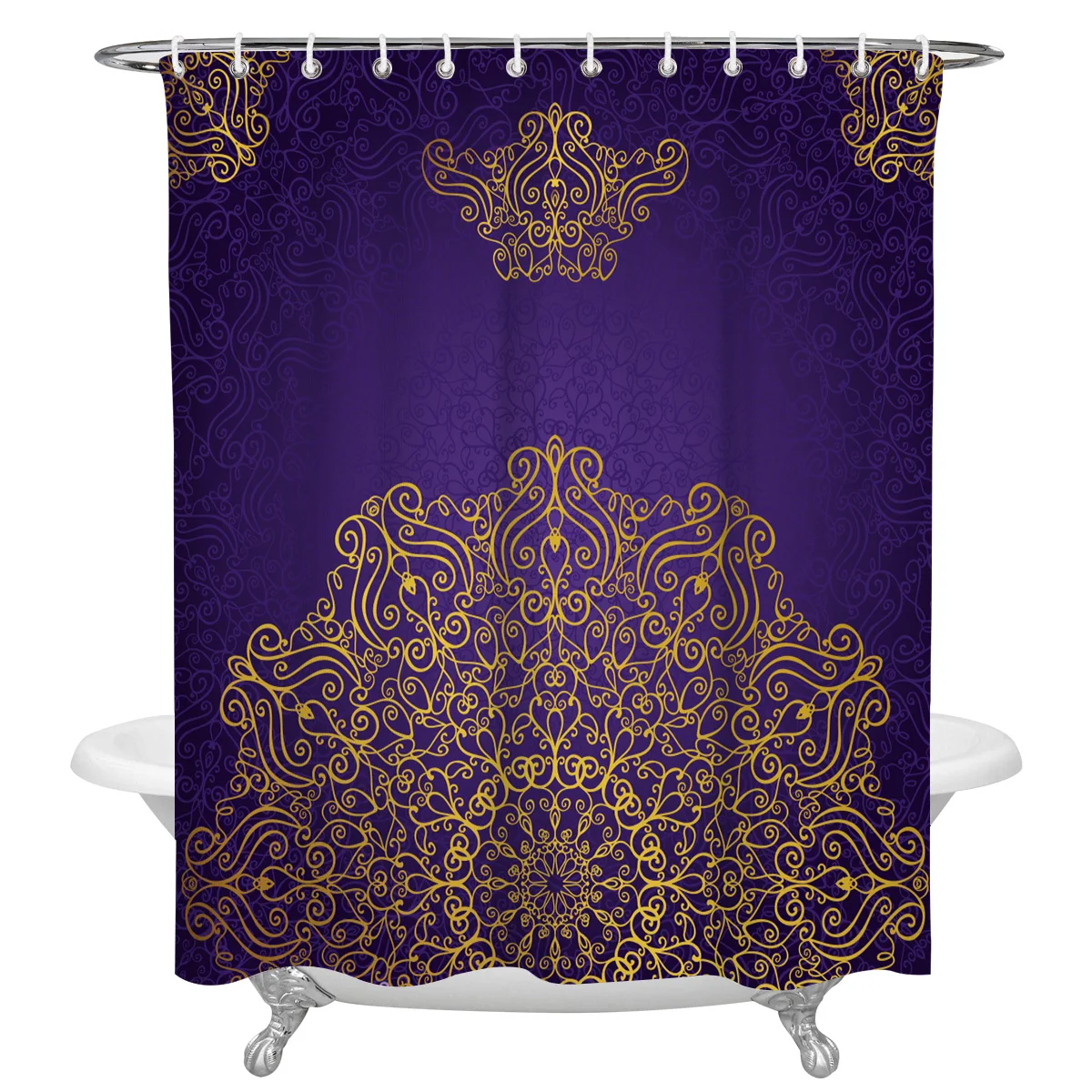 Arabian Purple Islam Waterproof Bathroom Decoration Shower Curtain With Hook Printed Bathtub Curtains Bathroom Accessories