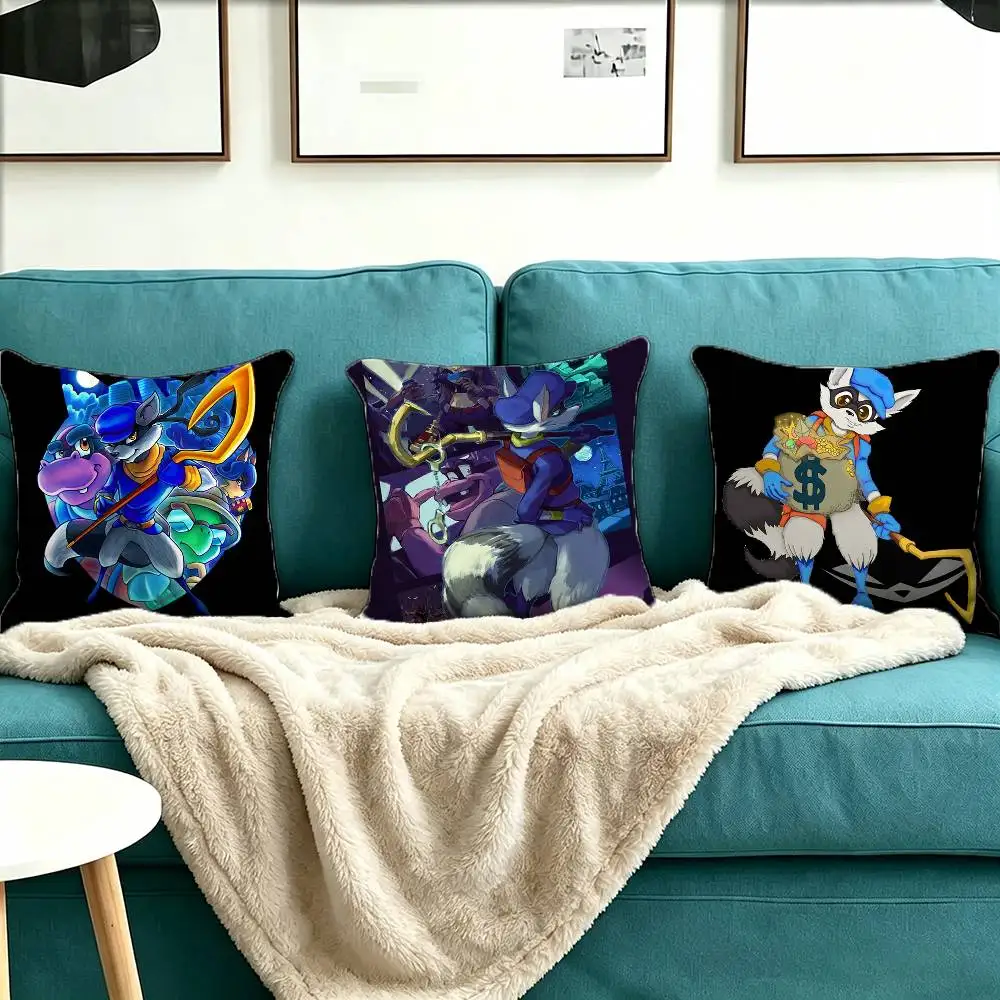 Bentley Shrewd Sly Cooper Square Double-Sided printed Pillow Case Bedroom Bedside Pillow Sofa Cushion Cover