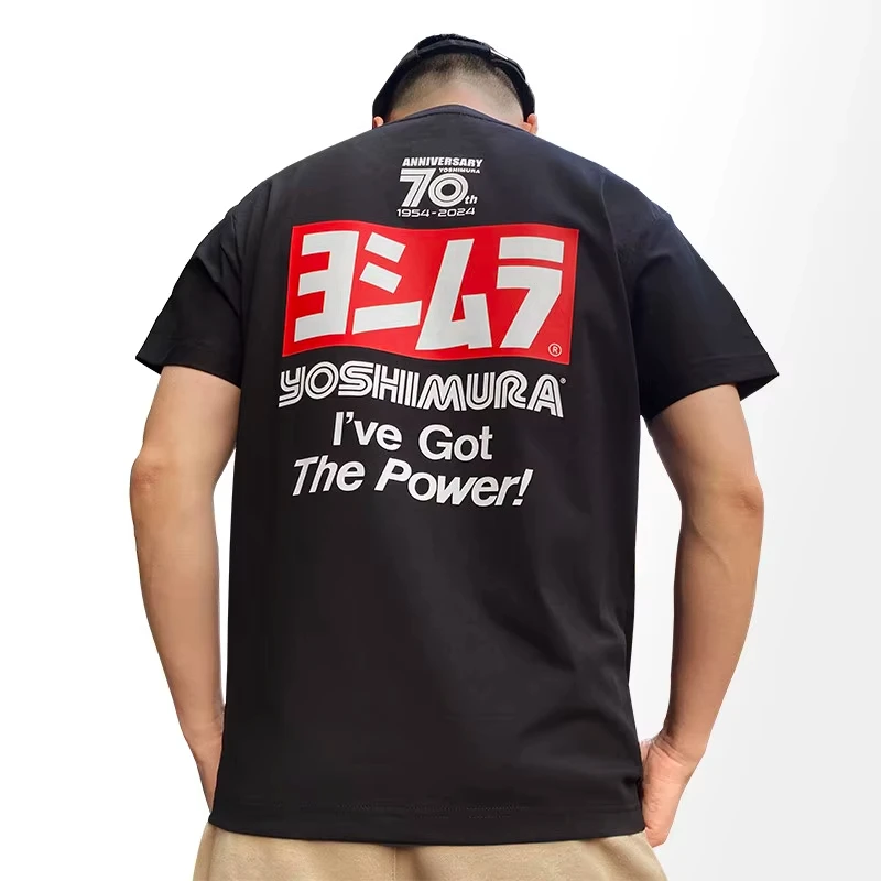 Yoshimura Exhaust 70th Motorcycle Modified Printed T-shirt Men Women Short Sleeve Cotton T-shirt Men's T-shirts 2026 Summer New