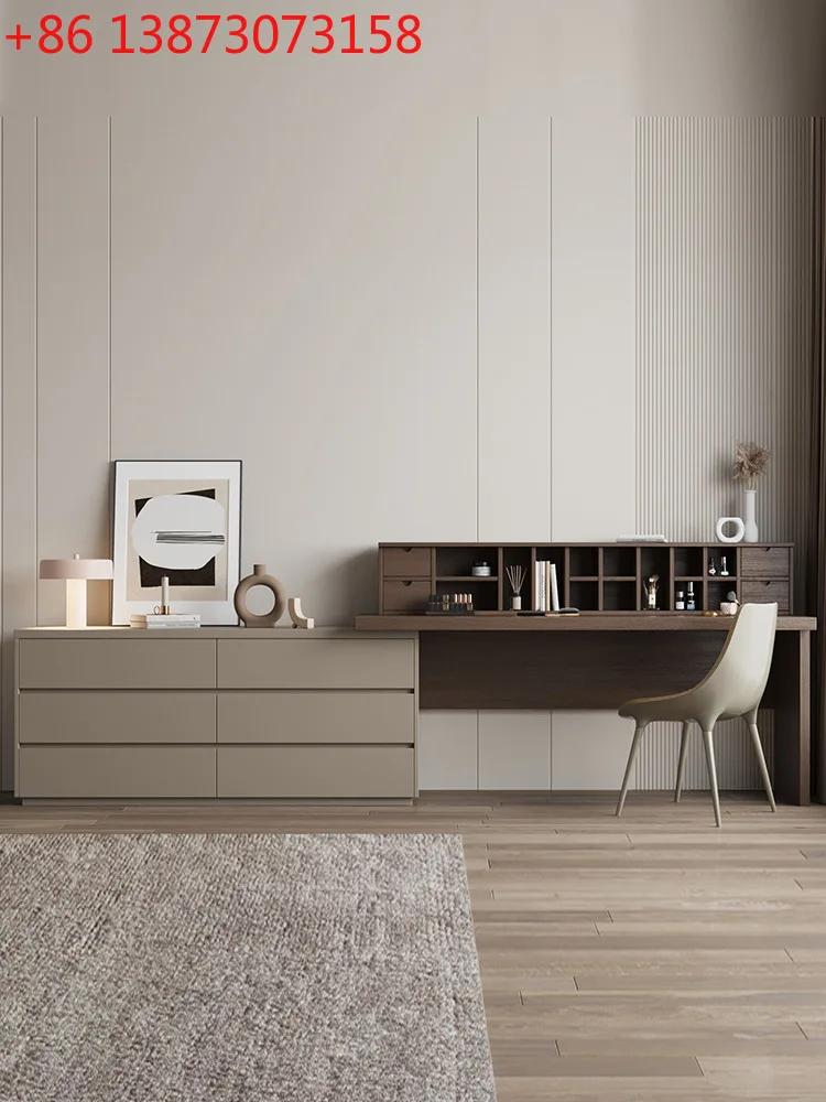 

Italian minimalist dresser chest integrated bedroom desk makeup table combination high-end