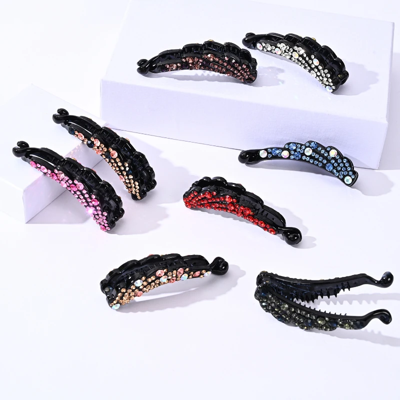 Pince à Cheveux en Gel Strass, Accessoires Capillaires, Queue de Cheval, Version Coréenne, Simple, Nouvelle Collection