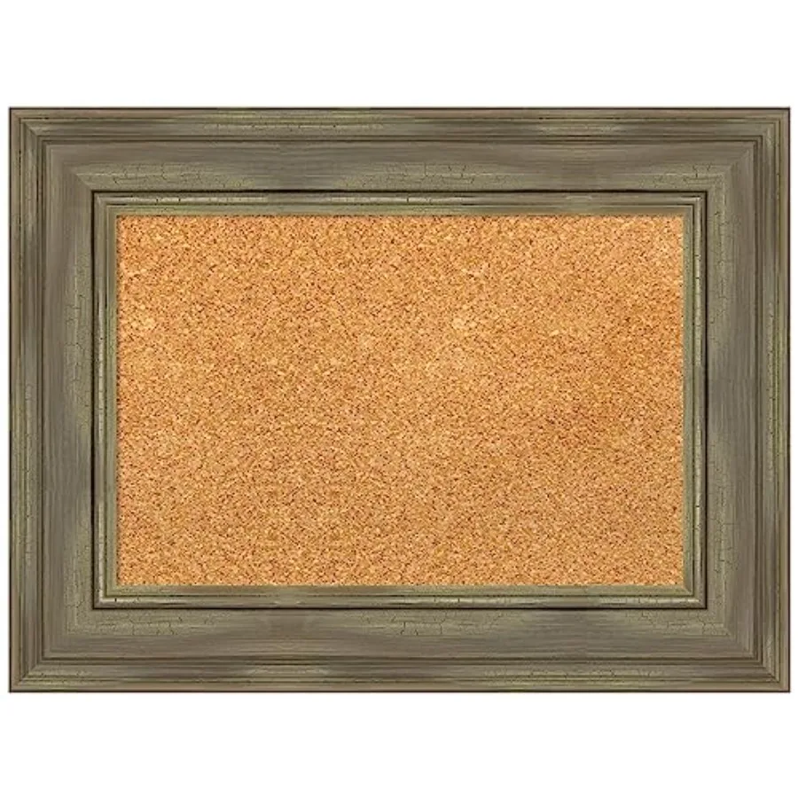 

Natural Cork Board for Wall 18x24 Vision Board with Grey Wood Frame Small Corkboard Office Decor for Home Organization Country