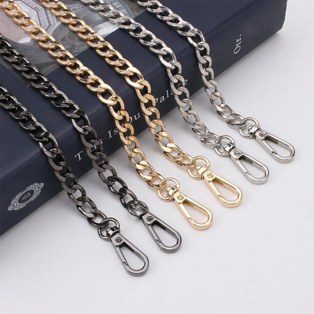 

40-120cm Metal Aluminum Bag Chain Replacement Parts Accessories for Hand-Woven Shoulder Handbag DIY Handmade Detachable Straps