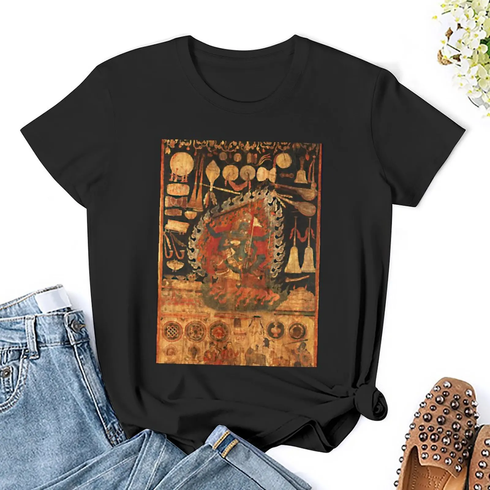 Mandala 75 Goddess Palden Lhamo T-Shirt summer clothes funny Women's clothing
