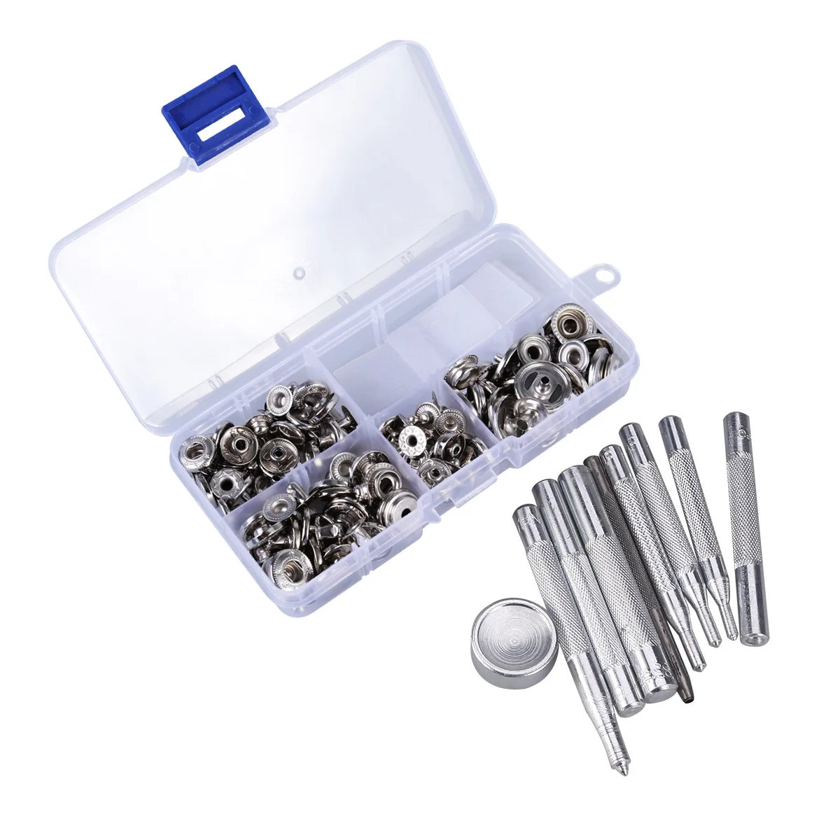 

40Set Snap Fastener Installation Tool Metal Press Studs for Clothing DIY Craft Projects Copper Snap Buttons with Fixing Tools