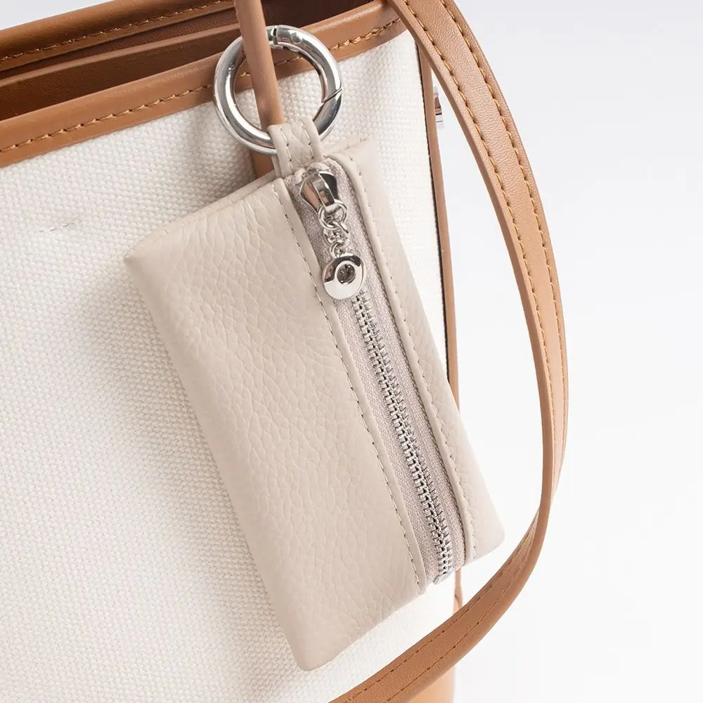 Новый кошелек для монет из натуральной кожи, однотонная сумка для хранения на молнии, маленькая сумка для ключей