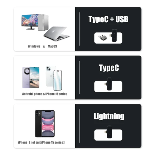 Imagen 2 del producto NUNAVO Micrófono inalámbrico Convertidor XLR Transmisor Receptor Transmisión Teléfono inteligente Android Smartphone teléfono Entrevista transmisión en directo