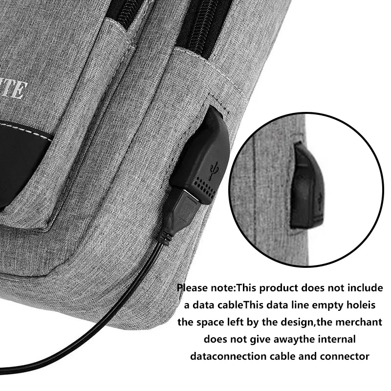 Casual Men's Chest Bag with USB Charging Port, Suitable for Casual Shoulder Bags, Outdoor Cycling Bags, Daily Outdoor Bags, Etc