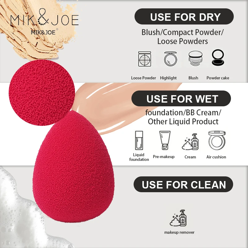 6 قطع من التنظيف والمكياج على شكل قطرة 2 في 1، منتفخة مكياج ناعمة ورقيقة للاستخدام المنزلي أو السفر #3