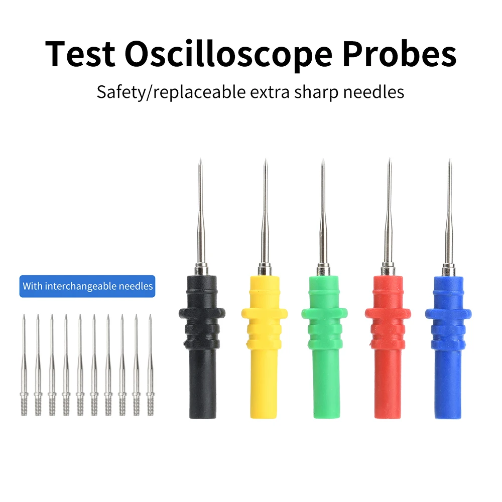 

15PCS Five Color Automotive Diagnostic Test Probes Piercing Needles Oscilloscope Probe Pin Set Auto Repair Tools Accessories