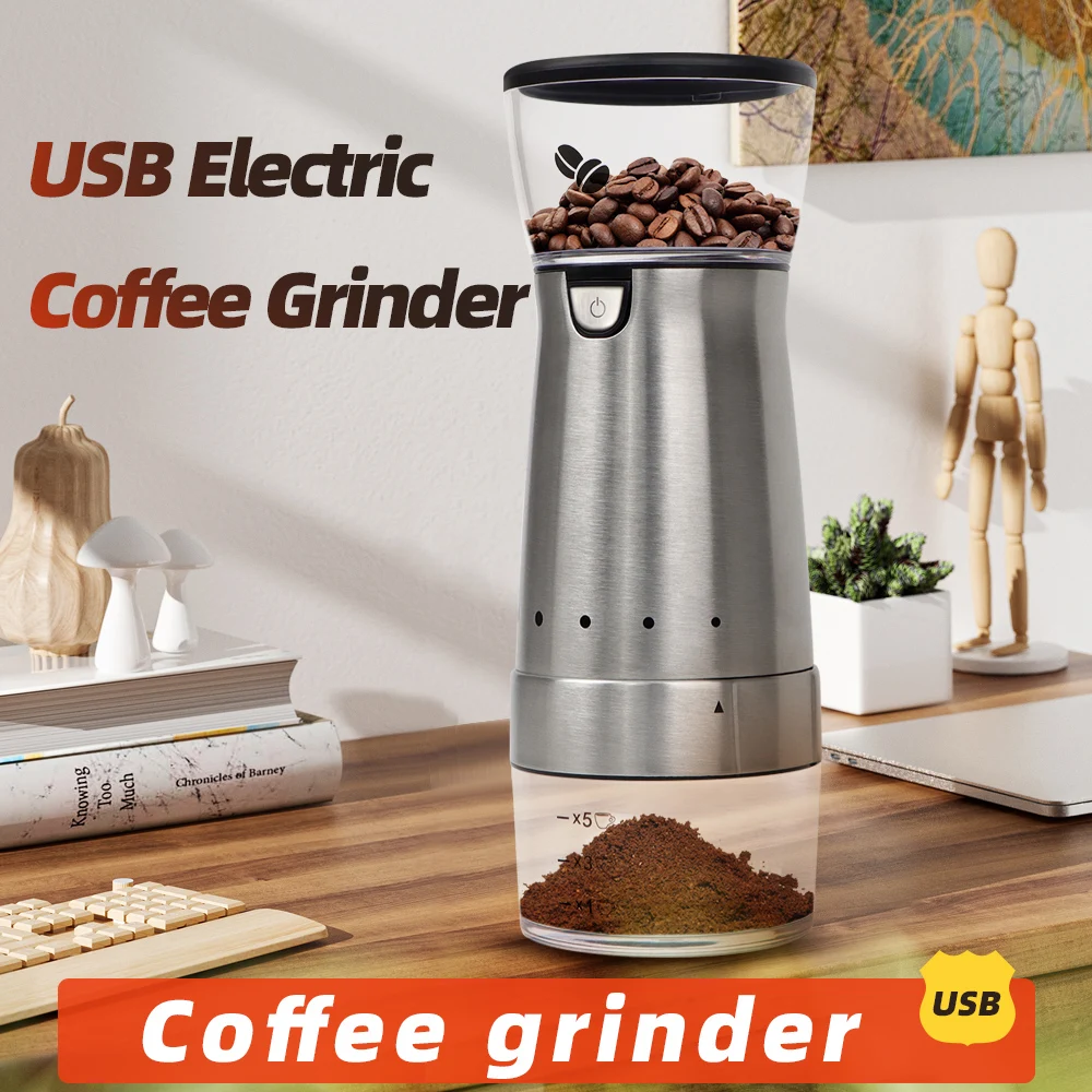 

Electric Coffee Grinder Stainless Steel Adjustable Coarseness Manual Coffee Mill Machine USB Rechargeable Kitchen Accessories