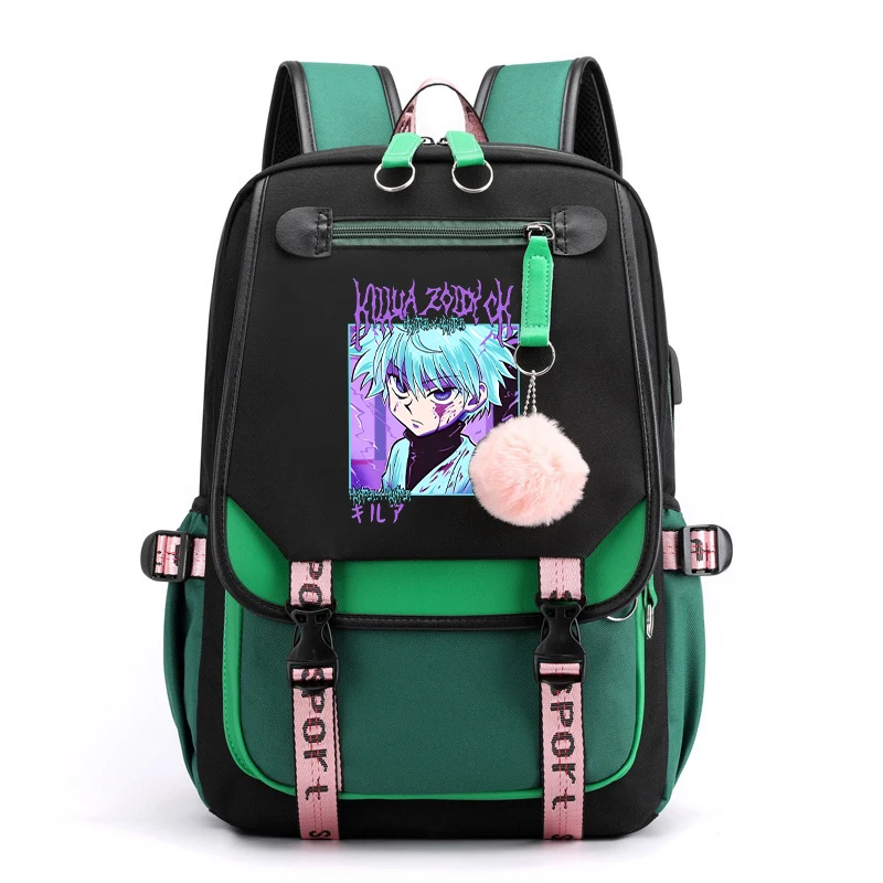 New Anime Killua Zoldyck Printing Backpack Canvas Boy Girl School Bag Travel Bag Laptop Bag Daily Backpack