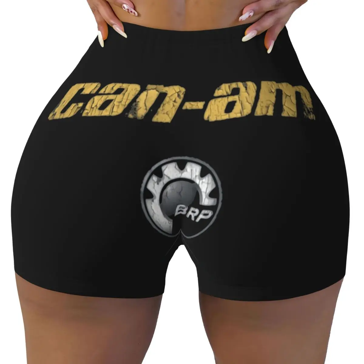 Custom Women BRP Can Am Logo Workout Yoga Shorts Gym Athletic Biker Running Shorts