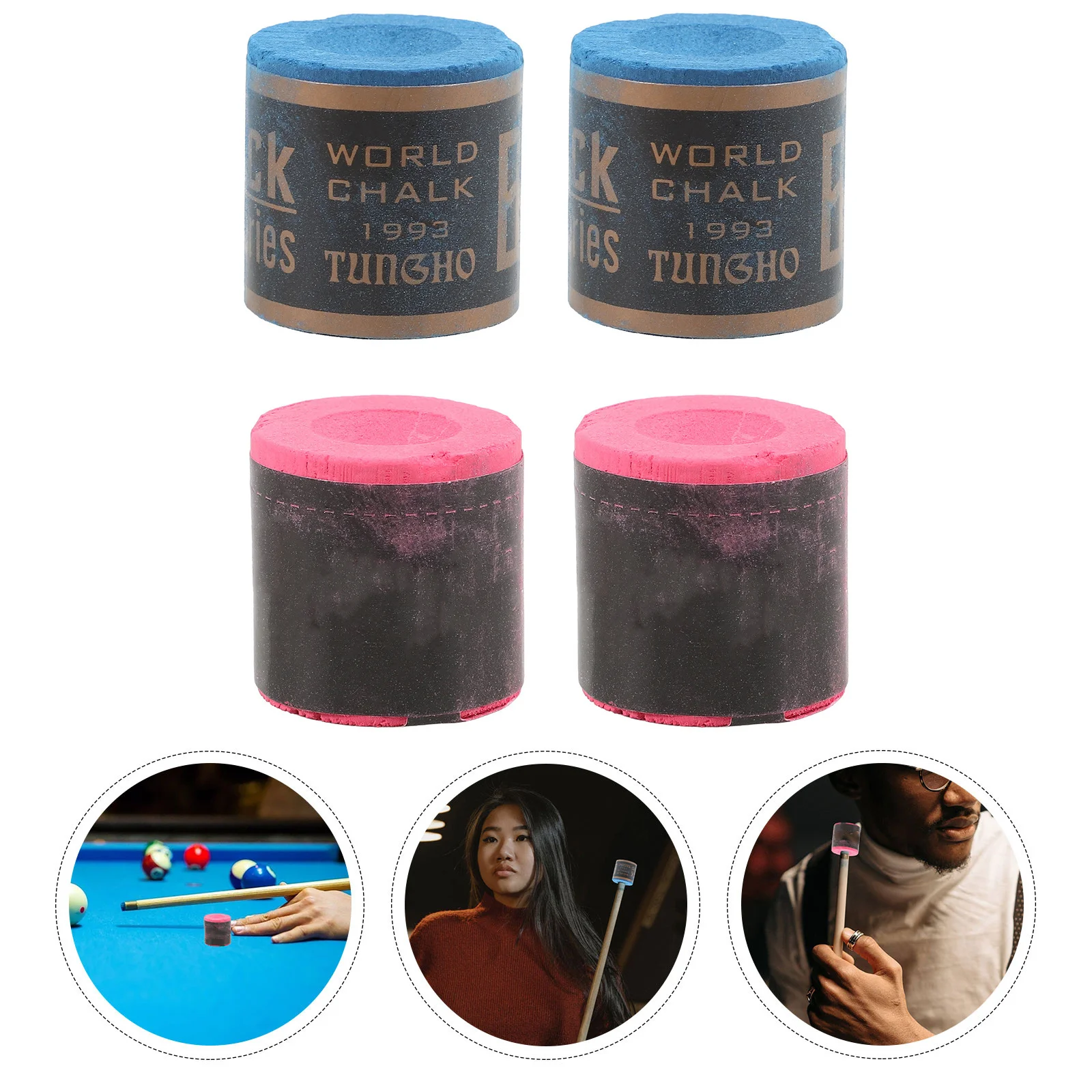 

4Pcs Small Billiards Chalk Round Pool Chalk Compact Easy Carry Improve Billiards Bar Tournaments