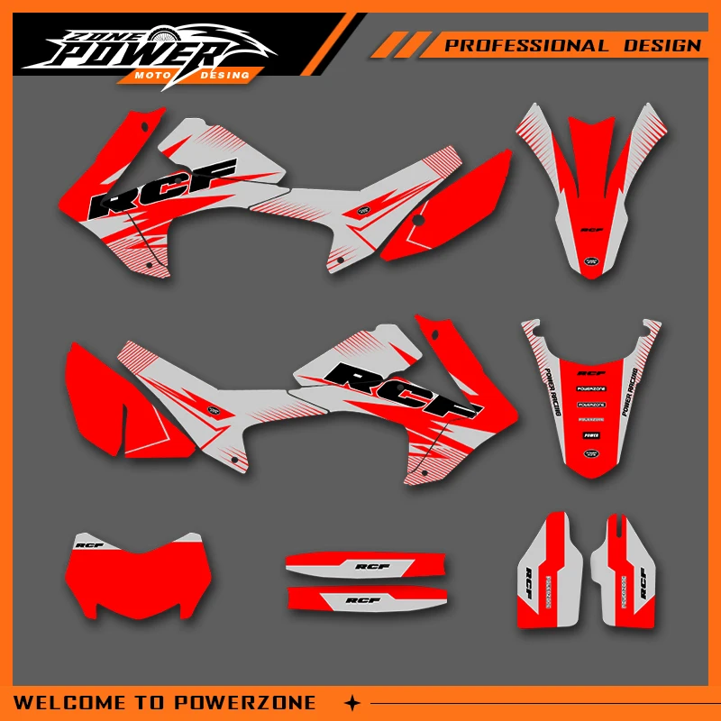 

POWERZONE Motocross Team Graphics Background Sticker Decal Kits For HONDA CRF250L 2012-2020 250L Customized Number 04