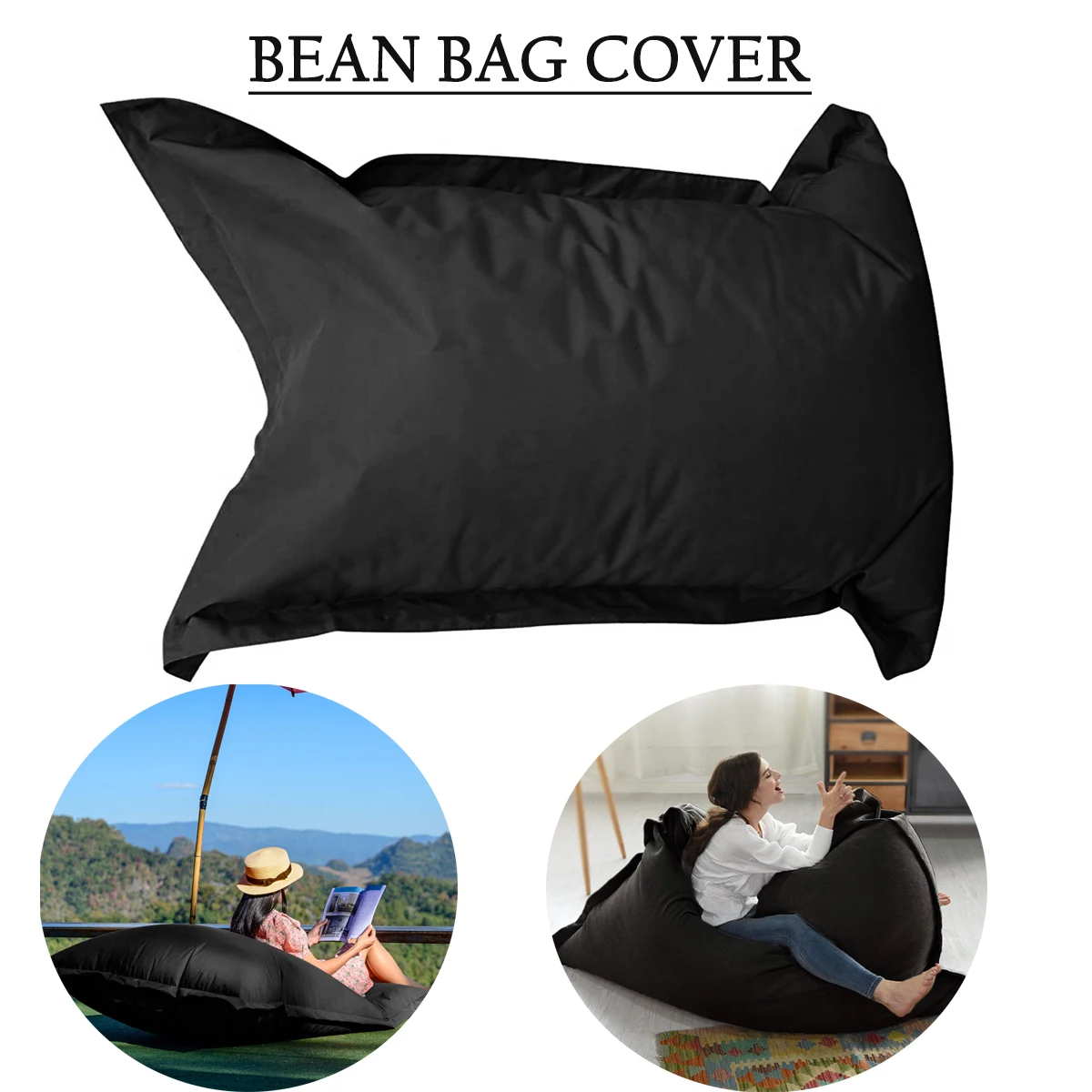 Large Bean Sofa Cover Soft Waterproof without Filler Lazy Tatami Sofa Couch Cushion Cover Outdoor Lazy Seat Bag Couch Cover