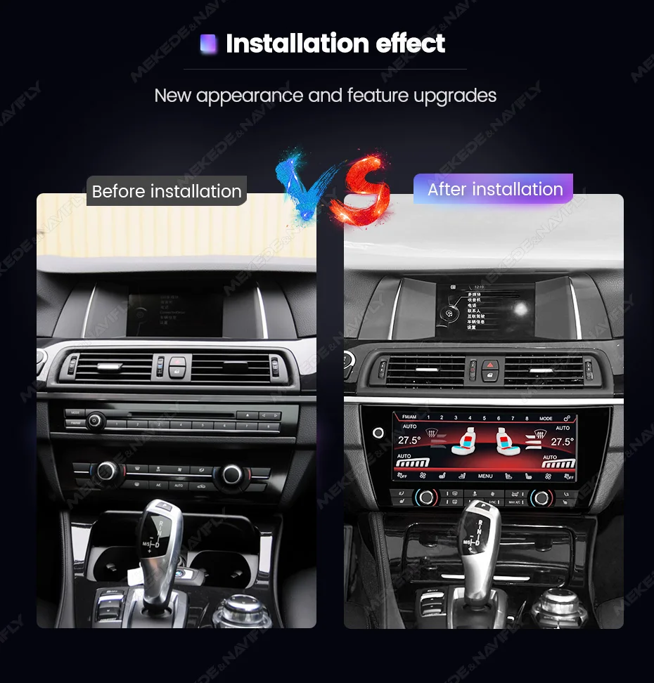 MEKEDE 10,25-Zoll-Klimaanlagenbildschirm für BMW 5er F10 F11 2011–2017 LCD-Digitalanzeige Sprachsteuerung Klimaanlage – Detail 2