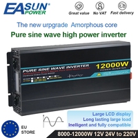 POWER 8000W 12000W Inverter 12V 24V To AC 220V Pure Sine Wave Solar Power Inverter Transformer Voltage Frequency Converter