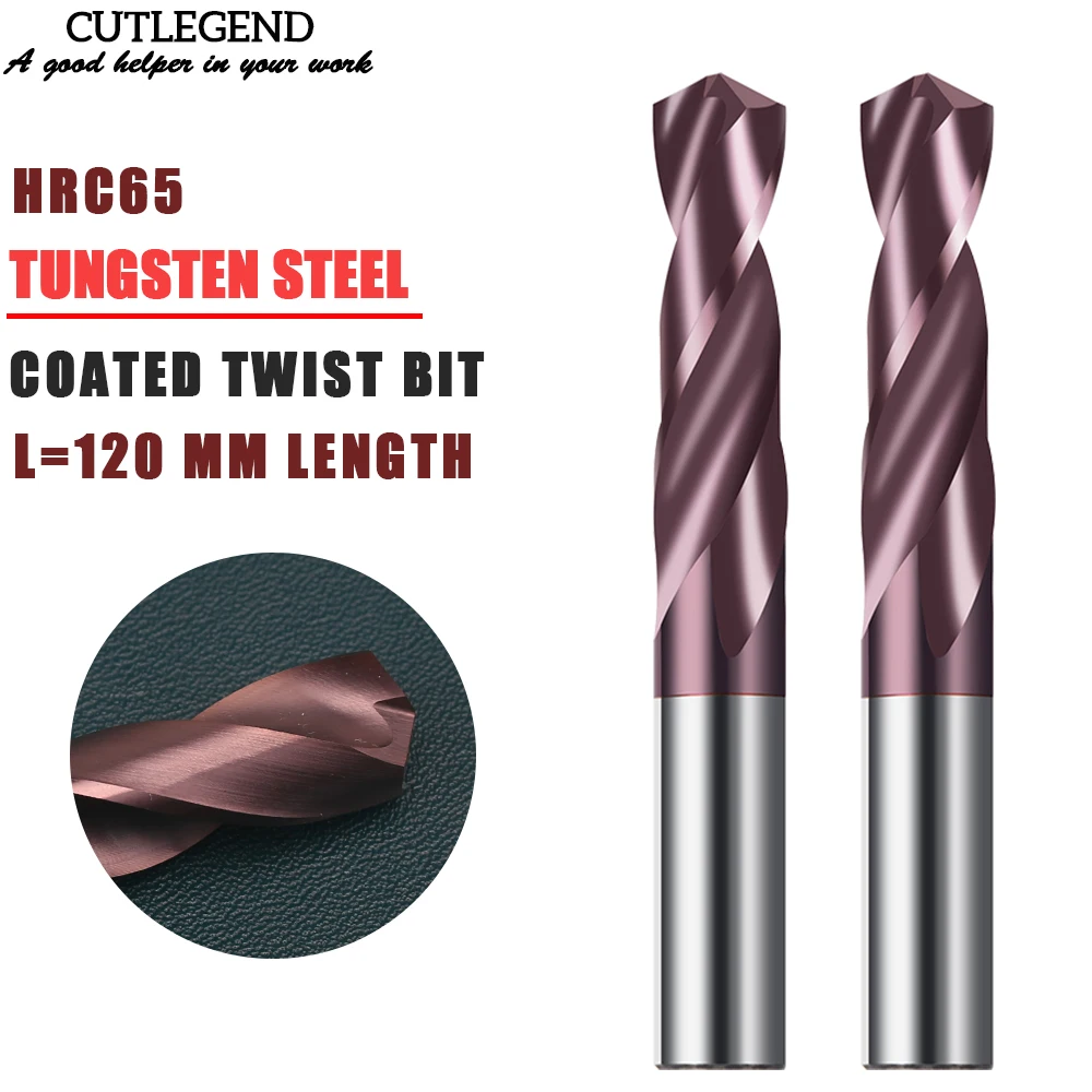 

HRC65 120mm Length Carbide Drill Bit Metal Drill Bits Tungsten Steel Drills CNC Lathe Machine Alloy Drilling Tools 3.0-25mm