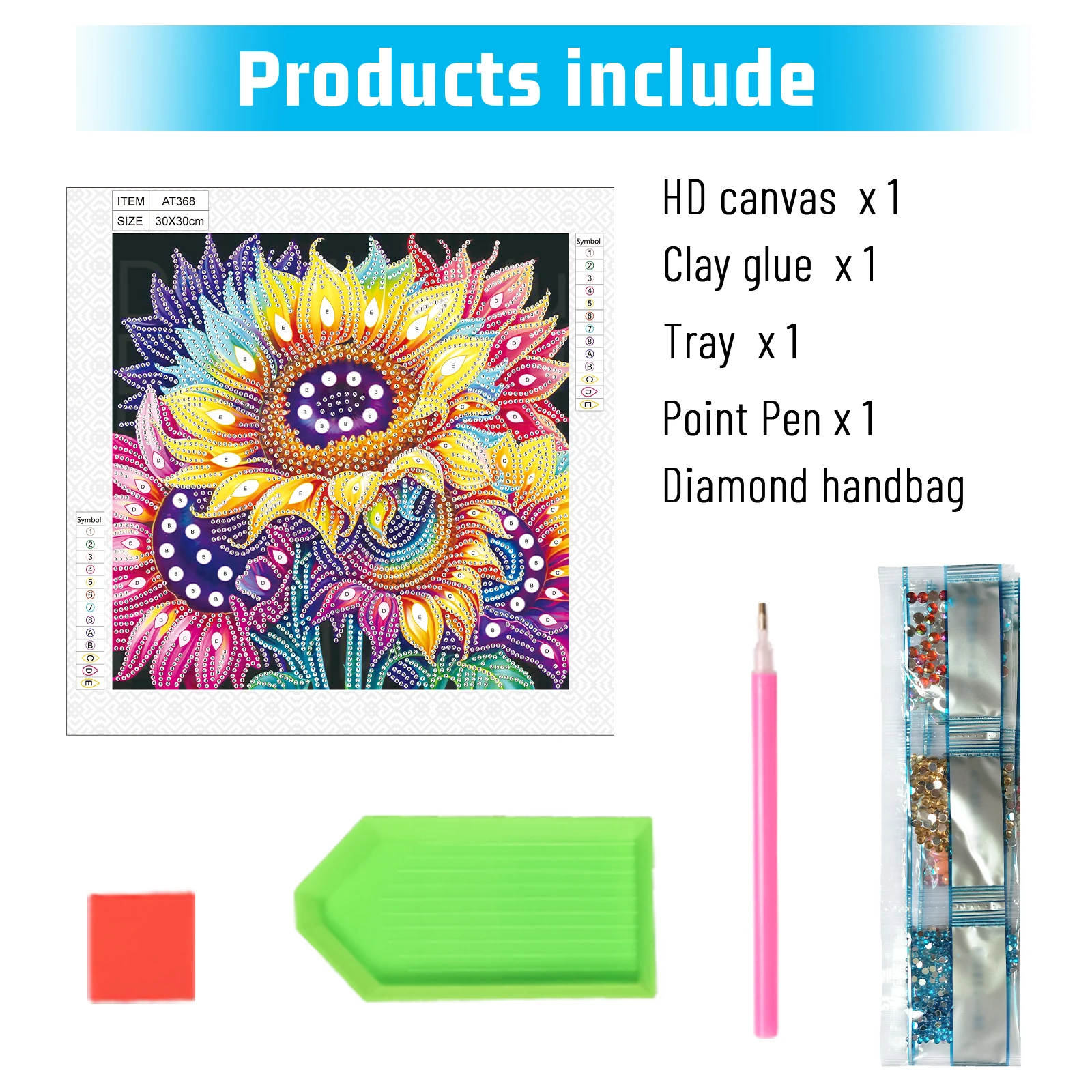 DIY Sunflowers Diamond Art Painting Kits for Adults,5D Special Shape Crystal Rhinestone Diamond Art Kits for Beginners