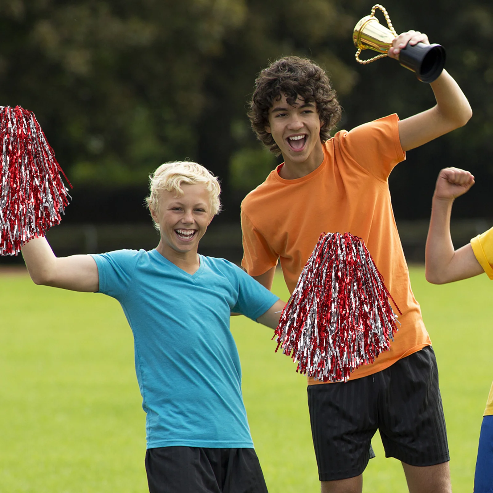 4 قطعة يهتف بوم بومس مشرق لامع مادة البولي ايثيلين دائم قابلة لإعادة الاستخدام التشجيع الدعائم أداء الرقص حفلة بوم بومس #3