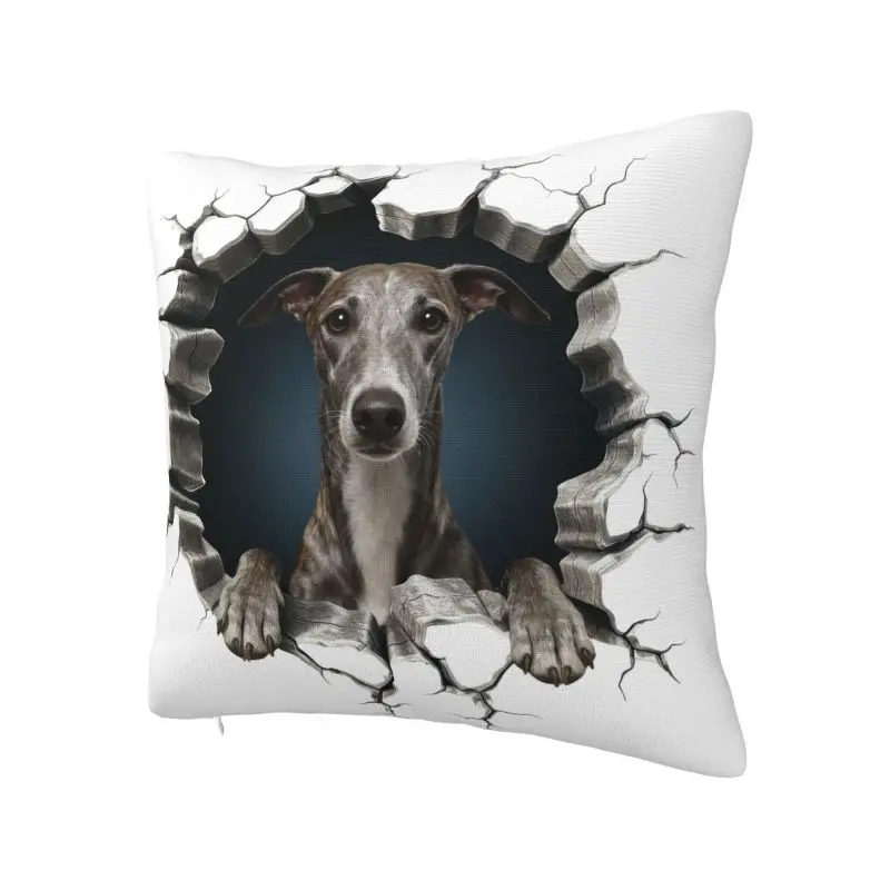 Breaking Through Greyhound Throw Pillow Case 66*66cm Home Decoration Dog Lover Cushion Cover Square Polyester Pillowcase