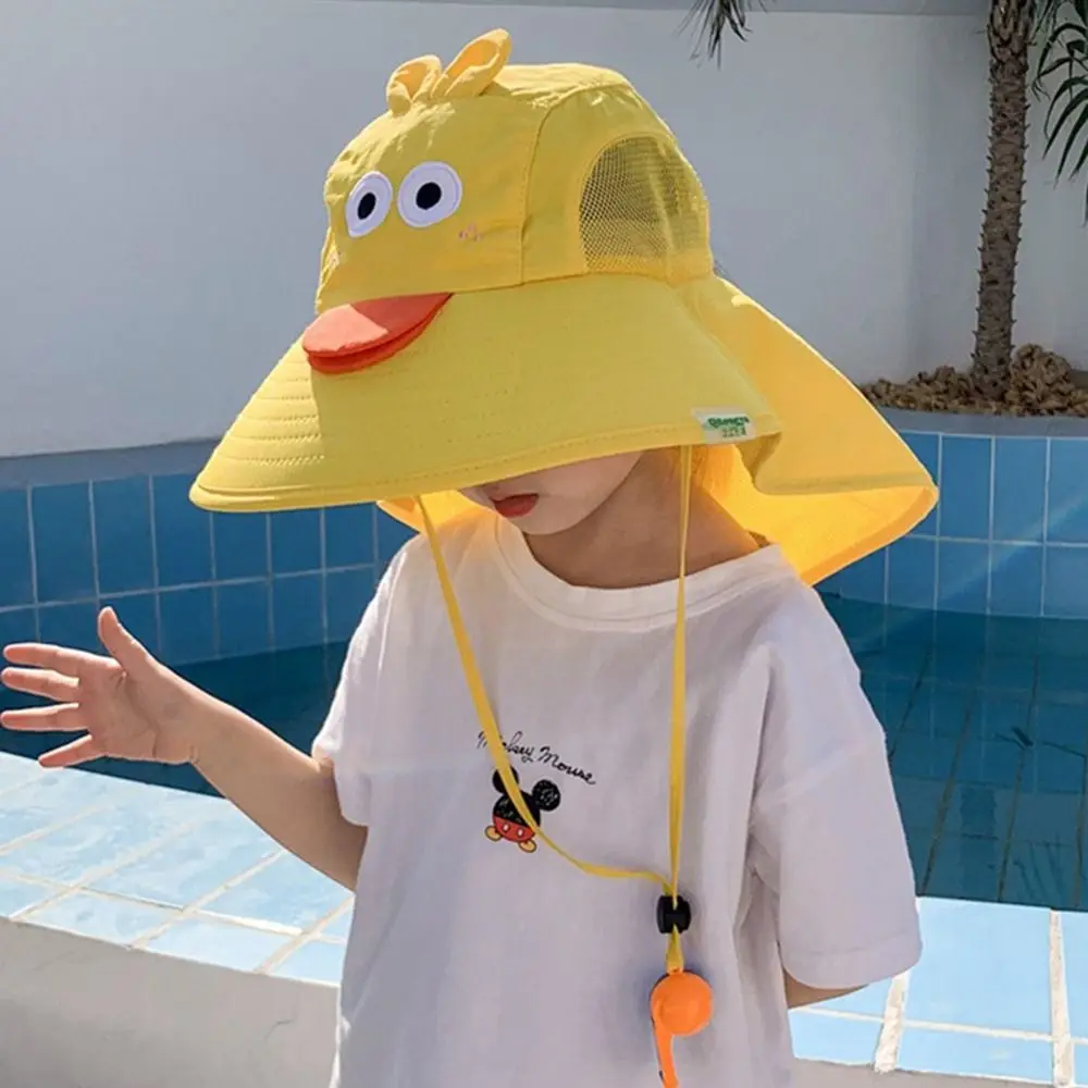 Casual Fashionable Children Sun Hat Anti UV Protection Foldable Beach Caps Cartoon Dinosaur Wide Brim Fisherman Hat Outdoor