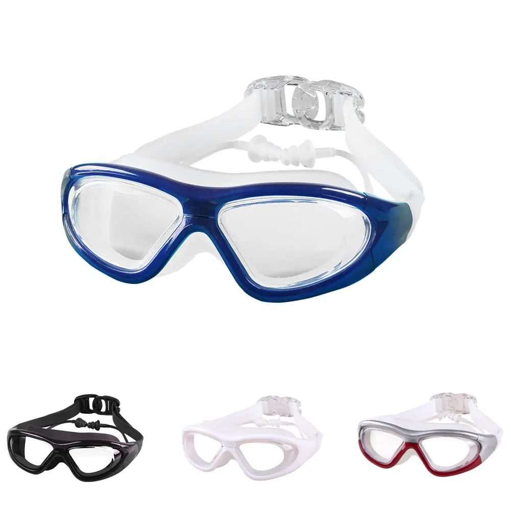 WSKEJI Adult Swimming Goggles Anti-Fog UV men women Glasses Eyewear Protection Swimming Goggles Ear Plug Swim Pool Glasses