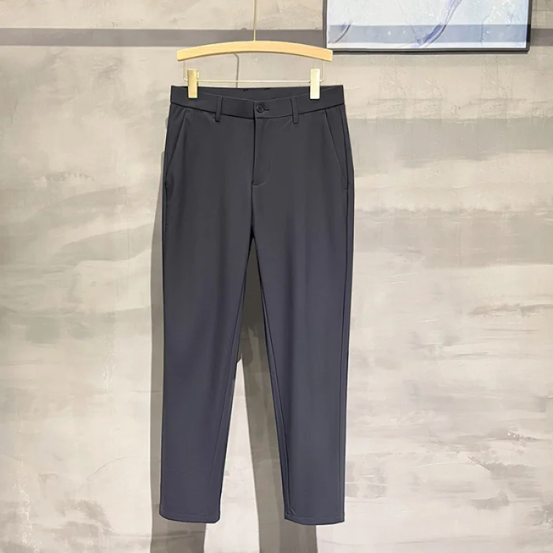 Pantaloni da abito elasticizzati di fascia alta per uomo 2024 autunno nuovi vestiti da uomo tubo dritto pantaloni larghi da lavoro