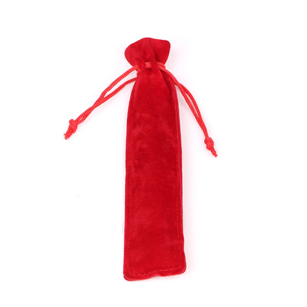 

25pcs Flannel Drawstring Bag Thick Eco-Friendly Pencil Pen Pouch Washable Gift Storage Organizer Cute Design Business Style Case