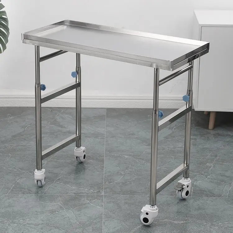 Thickened 304 stainless steel medical surgical cart tool storage rack single arm double bar pallet cart instrument cart moving