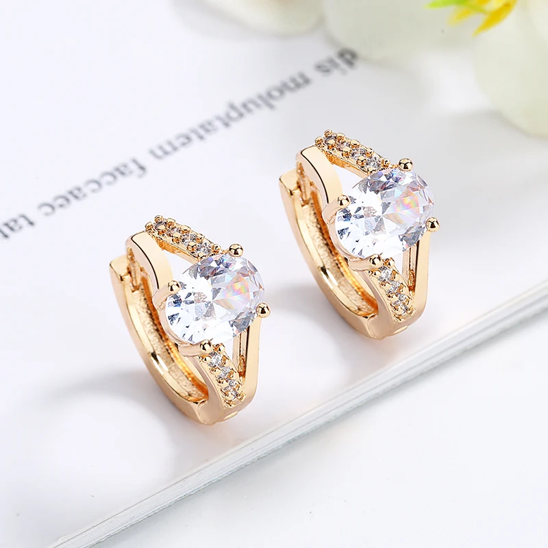 Manufacturers Wholesale 18 K Gold Plated Jewelry In Stock Cute Hoop Huggies Earrings For Girls