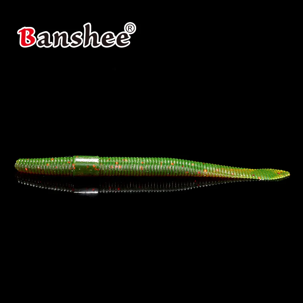 2.9g/9.9cm 10Pcs/lot Hot selling Worm Grub Soft Lure earthworm bait lifelike Walleye bass Carp Artificial fishing for Wacky Jig