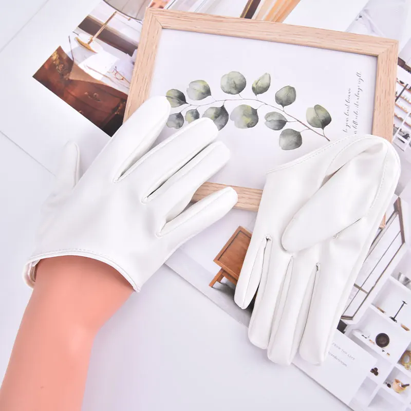 

New Design Sexy Leather Gloves for Women Half Palm PU Leather Gloves Party Show